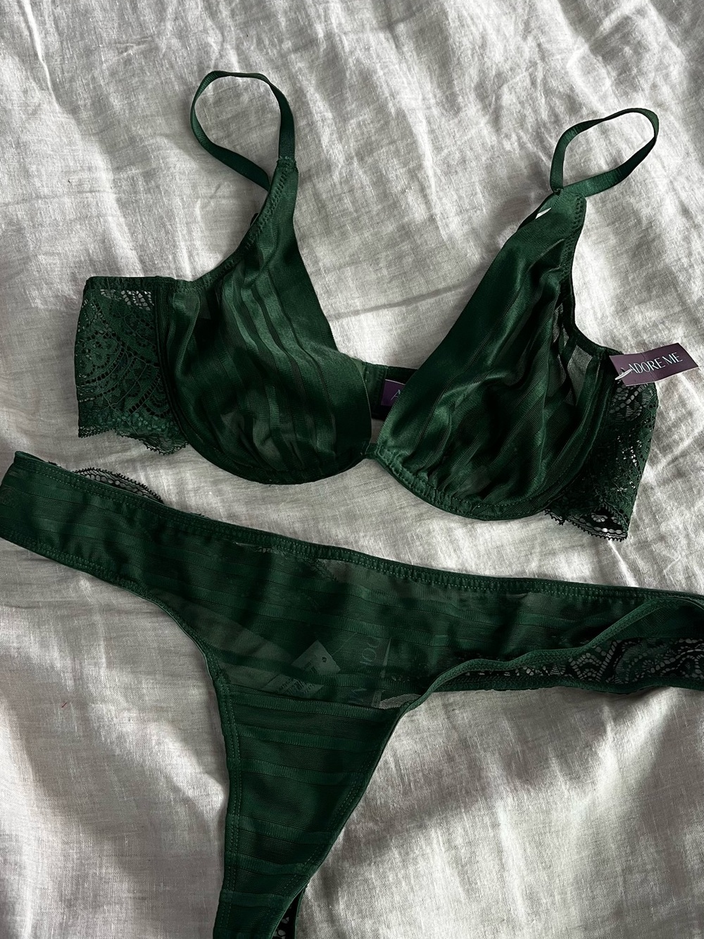 Adore Me Green lingerie set